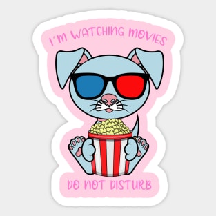 I am watching movies, cute dog Sticker